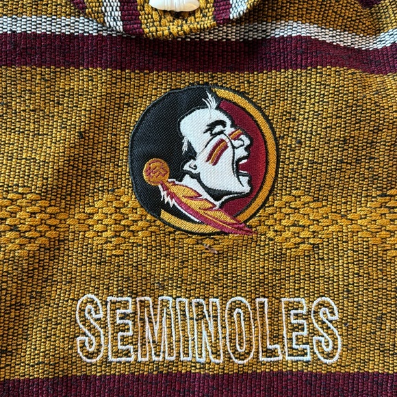 Florida State Seminoles Drawstring Backpack 15x17. See small raveling on strap. - Picture 2 of 6